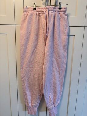 Love Shack Fancy Jogger Size XS Pink Floral Shabby Chic Sweat Pants EUC Joggers